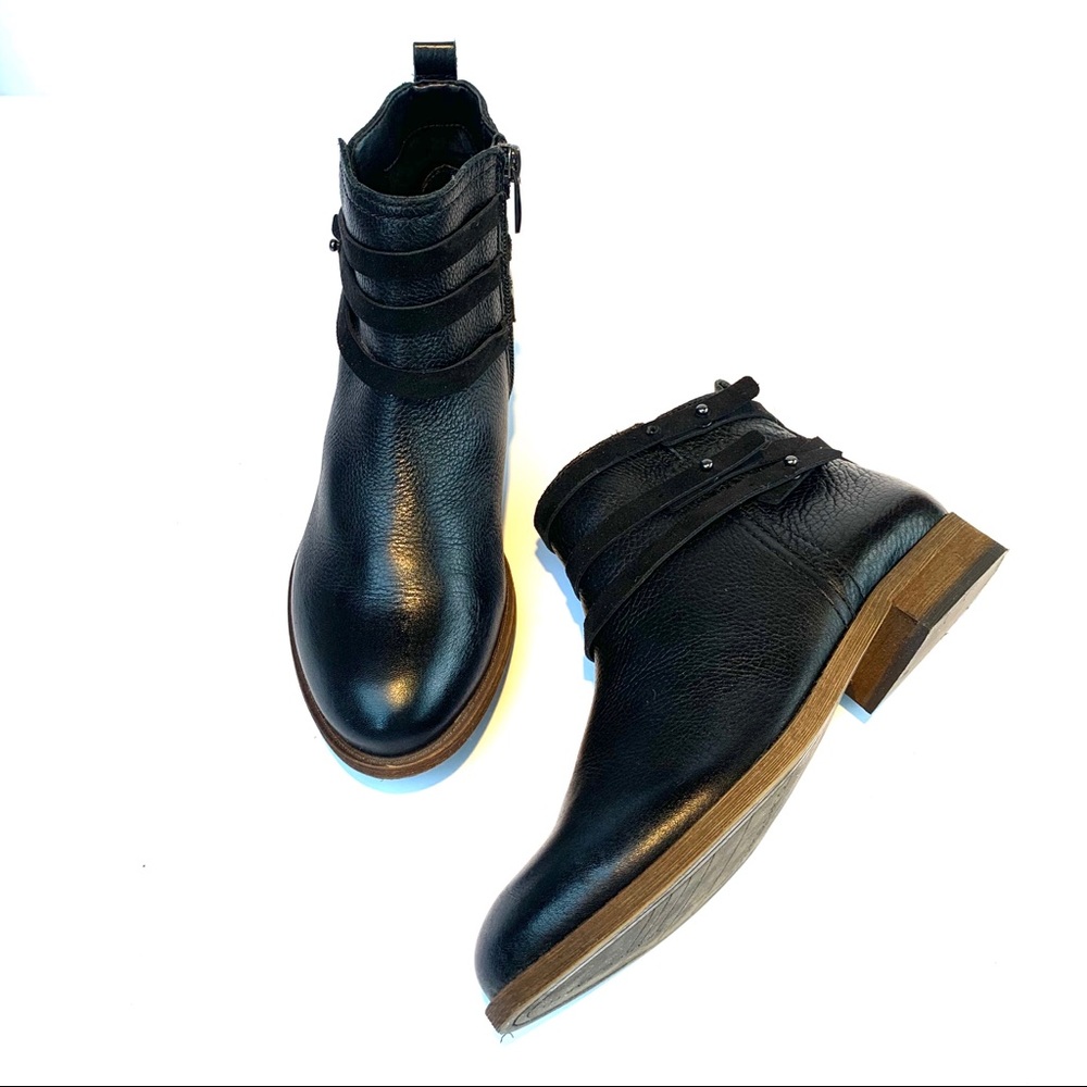 Franco Sarto Black Leather Ankle Boots